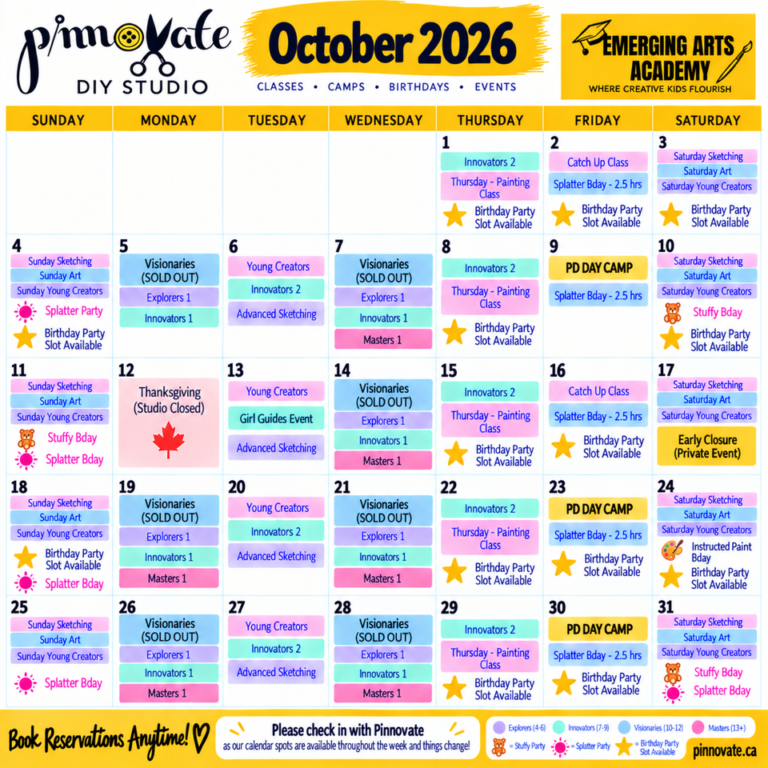 Pinnovate October 2026 Schedule